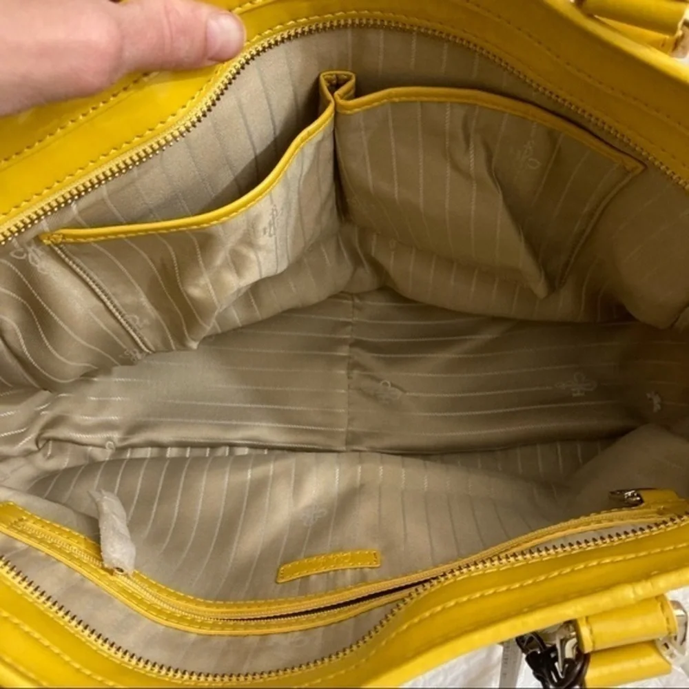 Cole haan wicker and yellow Jersey sea eat west tote nwt - Picture 12 of 13